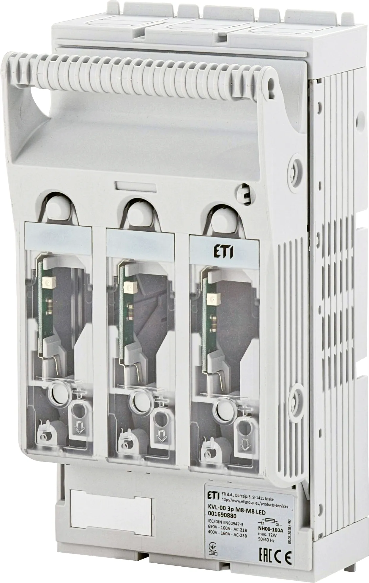 Varovalčno ločilno stikalo KVL-00 3p M8-M8 LED 001690880