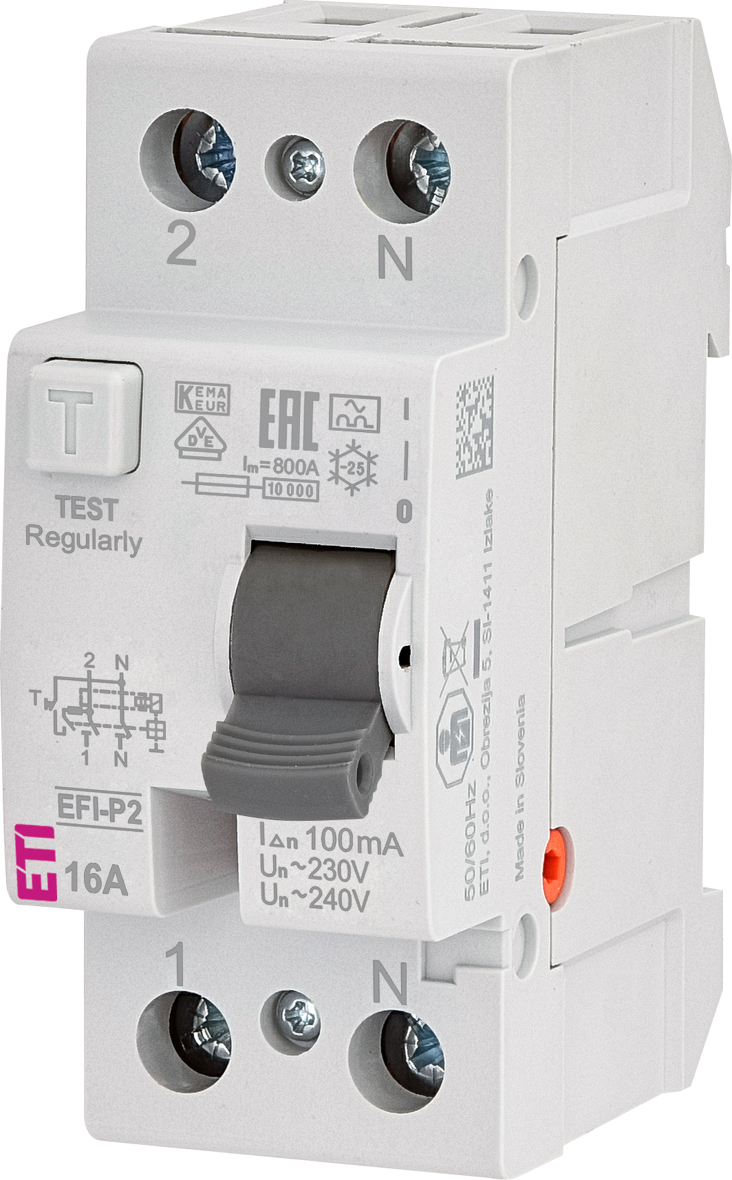 Zaš. stikalo na diferenčni tok EFI-P2 A 16/0.1 002061120