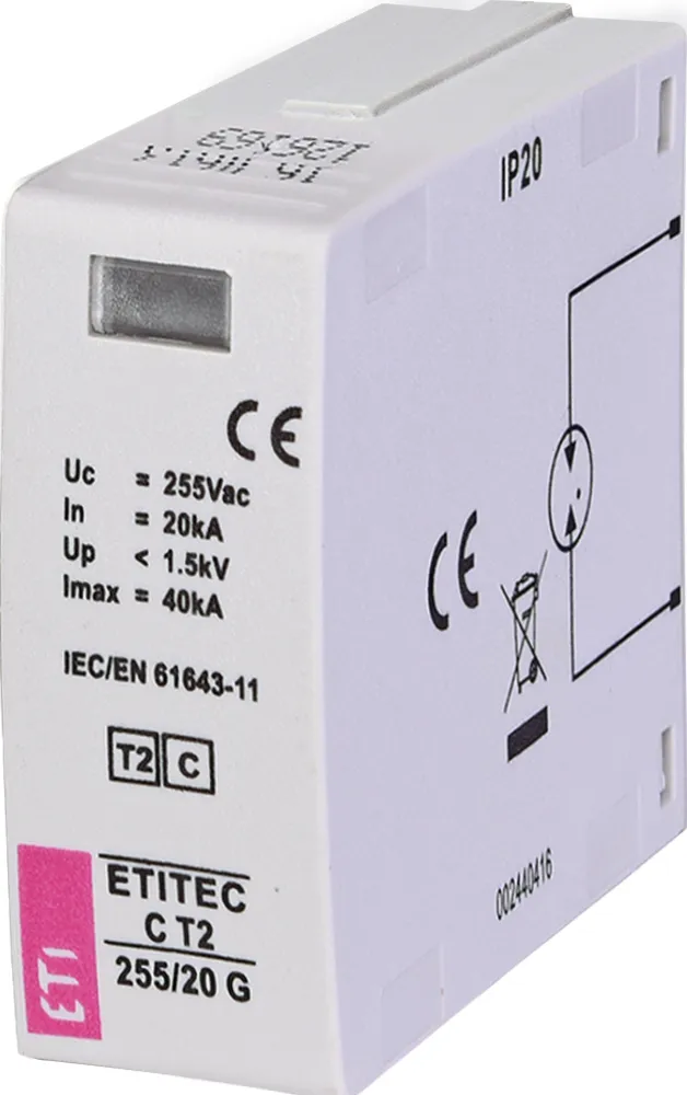 Prenapetostni odvodnik MOD. ETITEC C T2 255/20 G 002440416