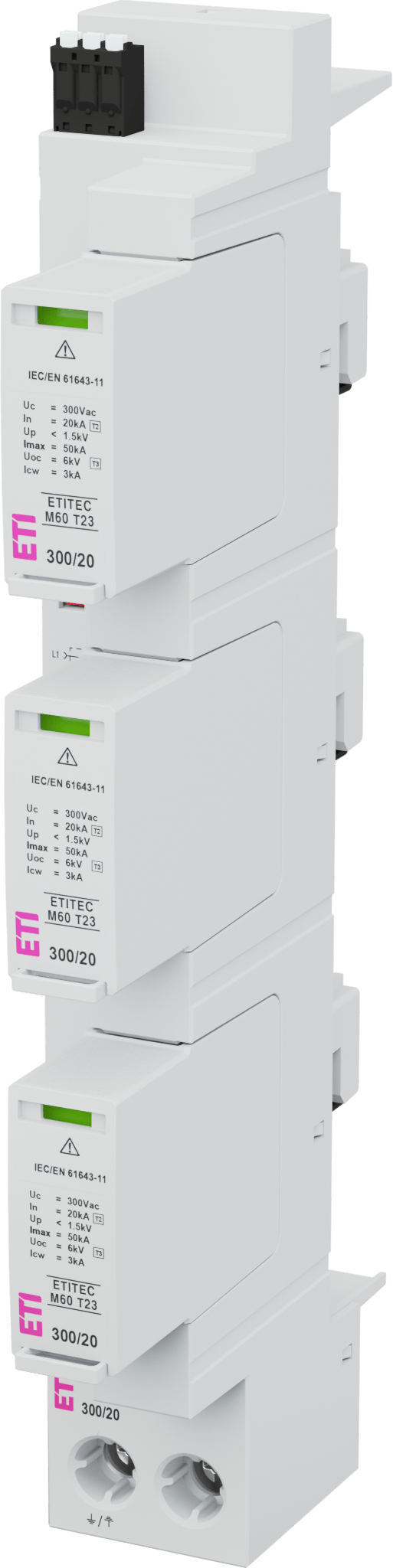 Prenapetostni odvodnik ETITEC M60 T23 300/20 3+0 RC 002440855