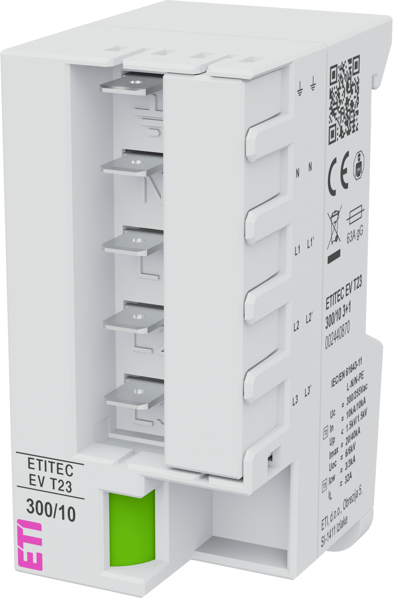 Prenapetostni odvodnik ETITEC EV T23 300/10 3+1 002440870