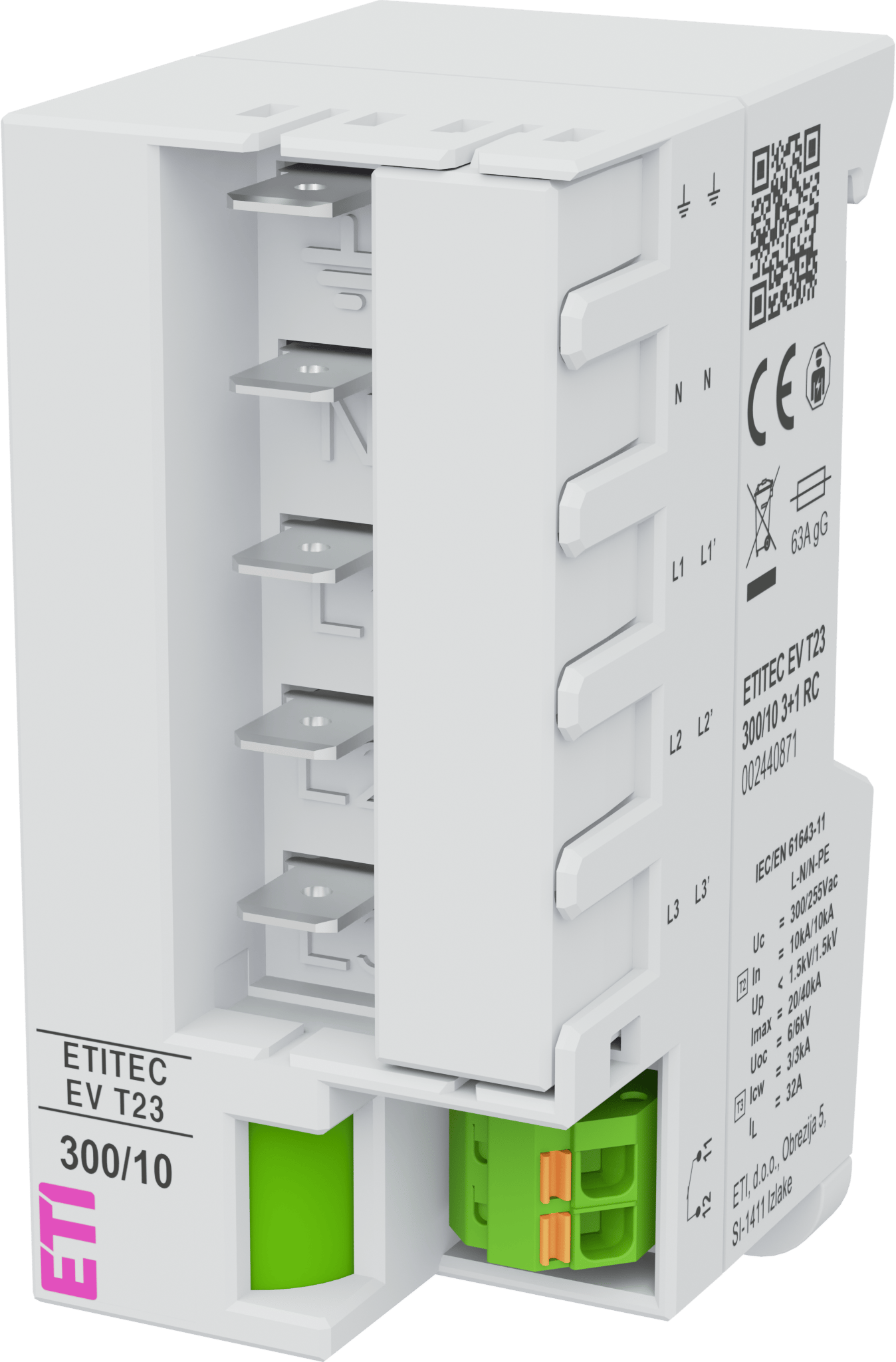 Prenapetostni odvodnik ETITEC EV T23 300/10 3+1 RC 002440871