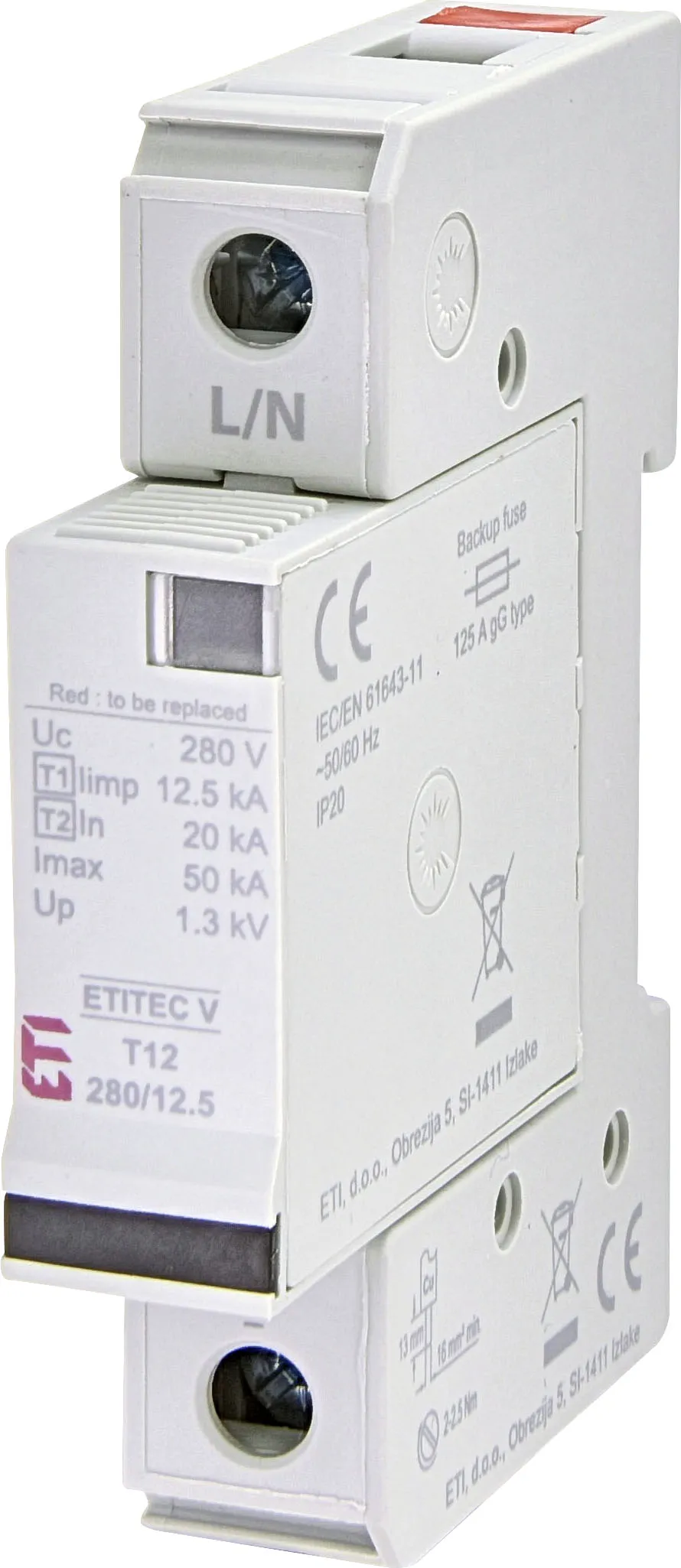 Prenapetostni odvodnik ETITEC V T12 440/12,5 1+0 002442901