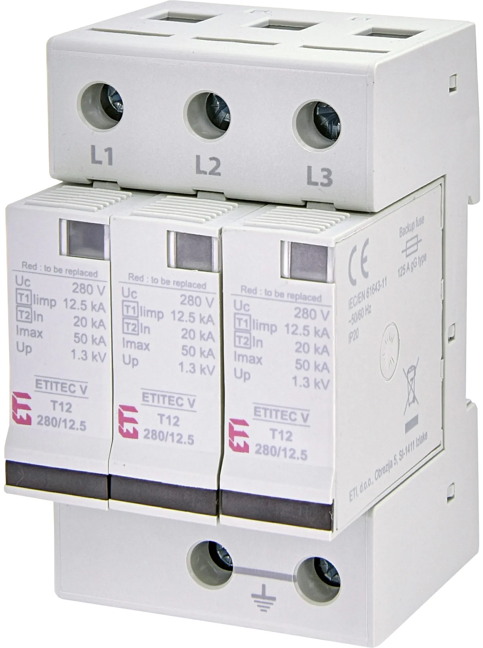 Prenapetostni odvodnik ETITEC V T12 440/12,5 3+0 002442906