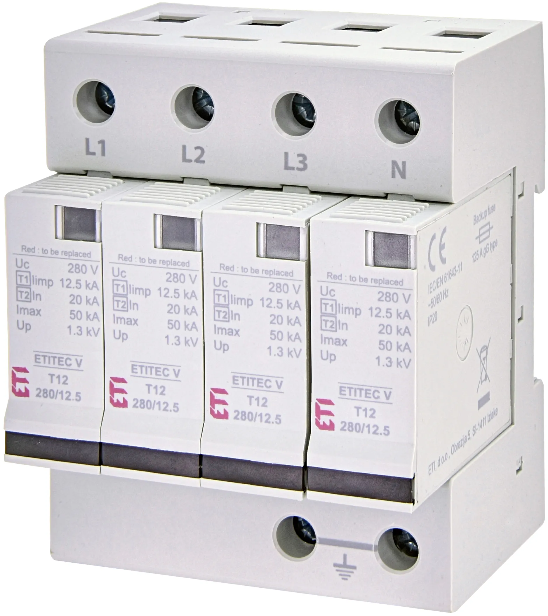Prenapetostni odvodnik ETITEC V T12 280/12,5 4+0 002442907
