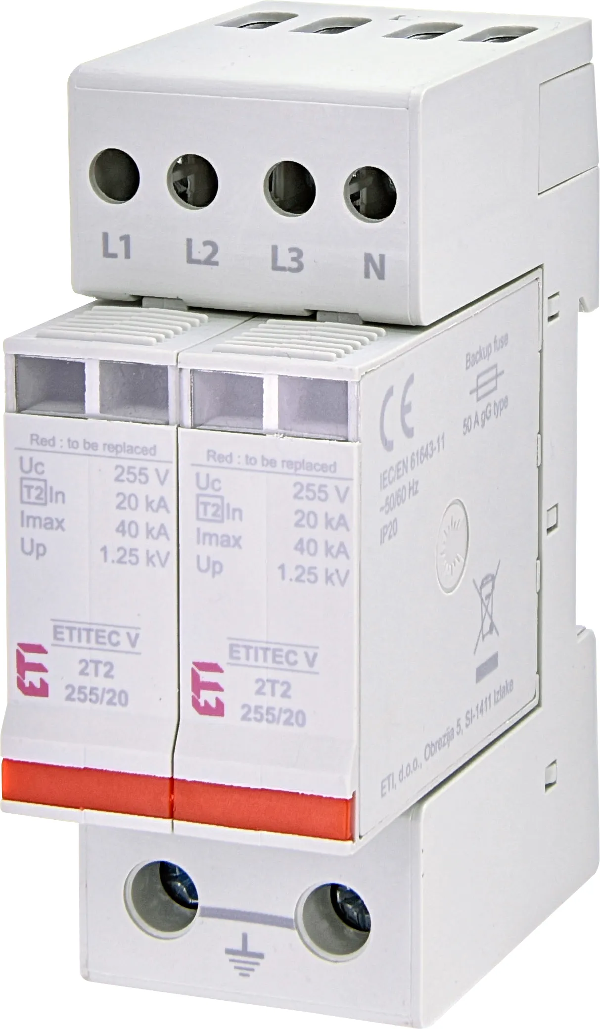 Prenapetostni odvodnik ETITEC V 2T2 440/20 4+0 002442944