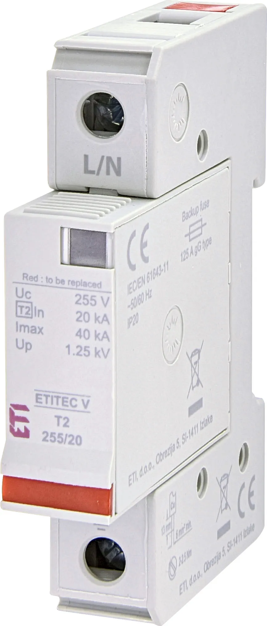 Prenapetostni odvodnik ETITEC V 2T2 440/20 4+0 RC 002442950