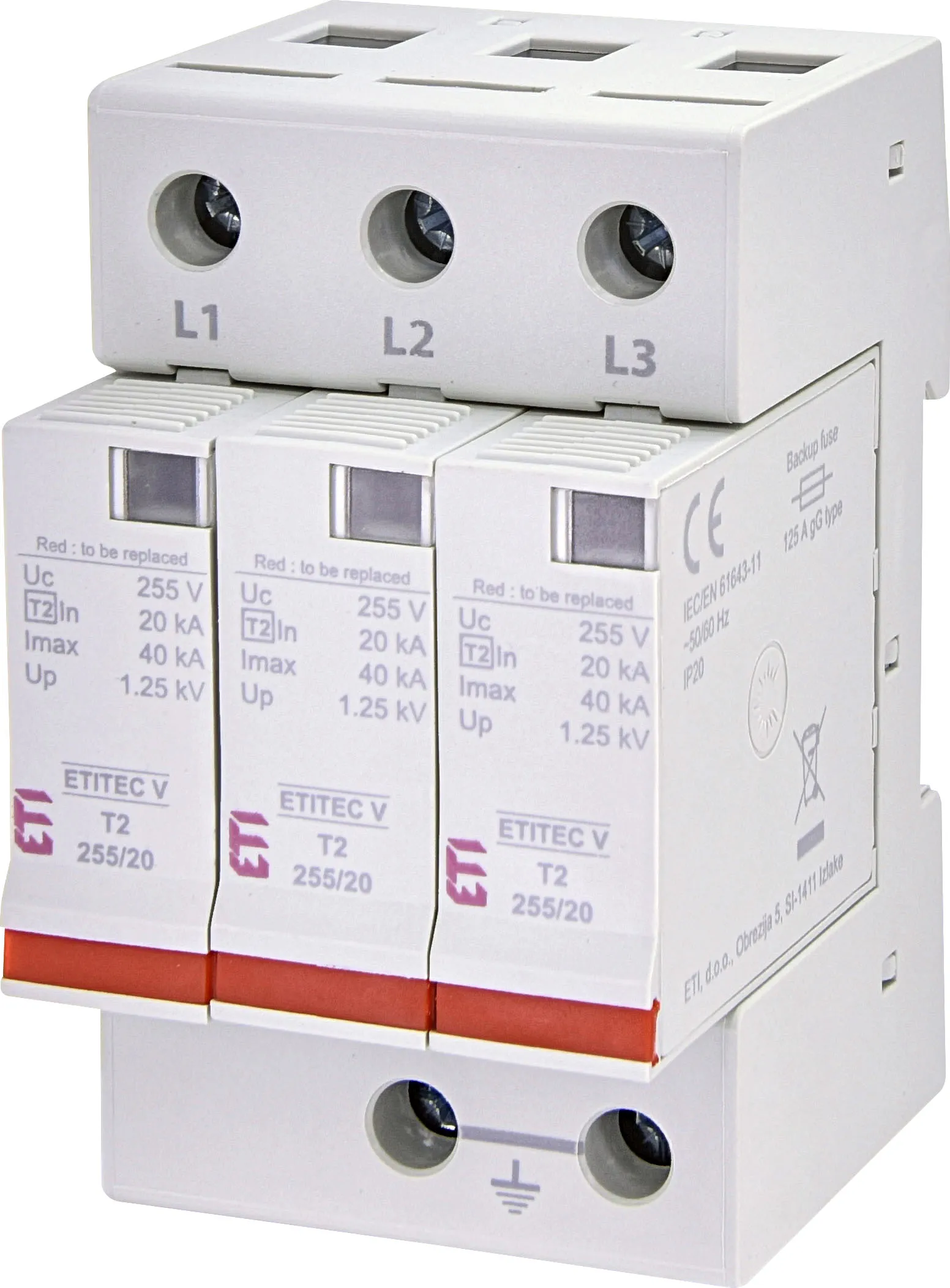 Prenapetostni odvodnik ETITEC V T2 440/20 3+0 RC 002442966