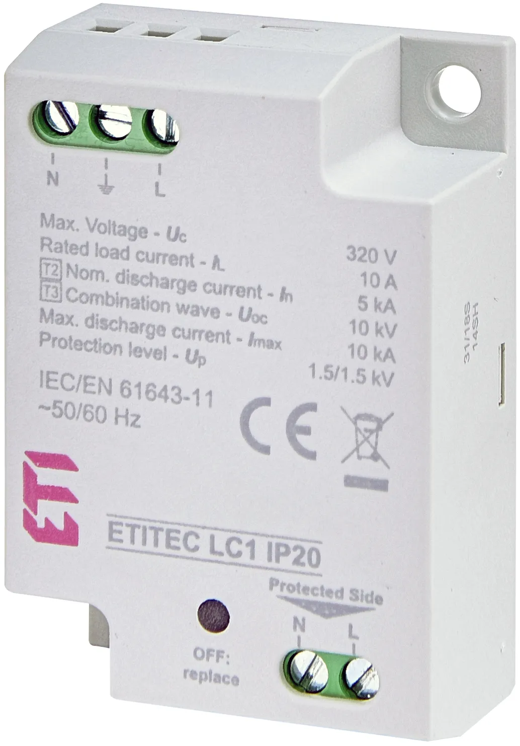 Prenapetostni odvodnik ETITEC LC1 IP20 002442980