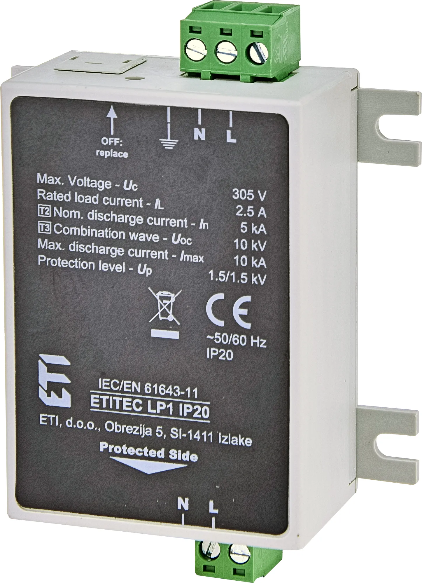 Prenapetostni odvodnik ETITEC LP1 IP20 002442981