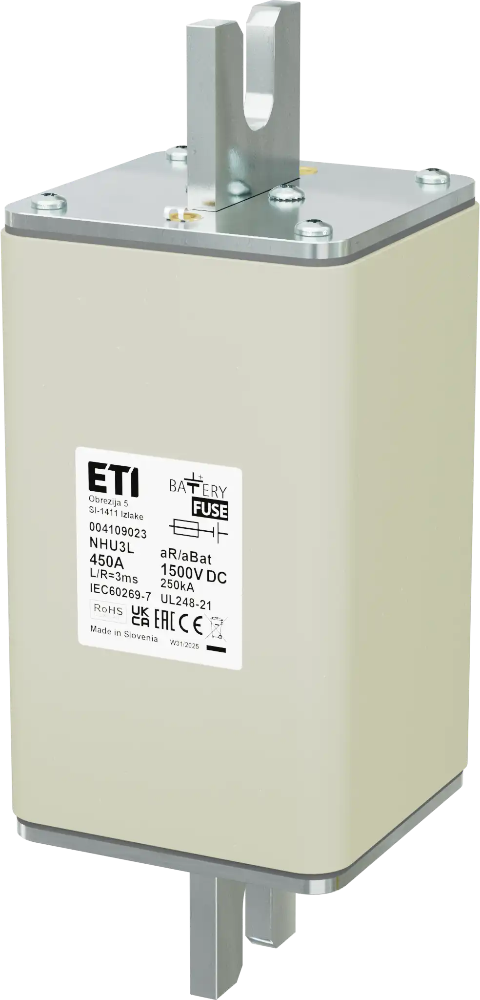 Talilni vložek NHU3L aR/aBat 450A/1500V DC AL 004109023