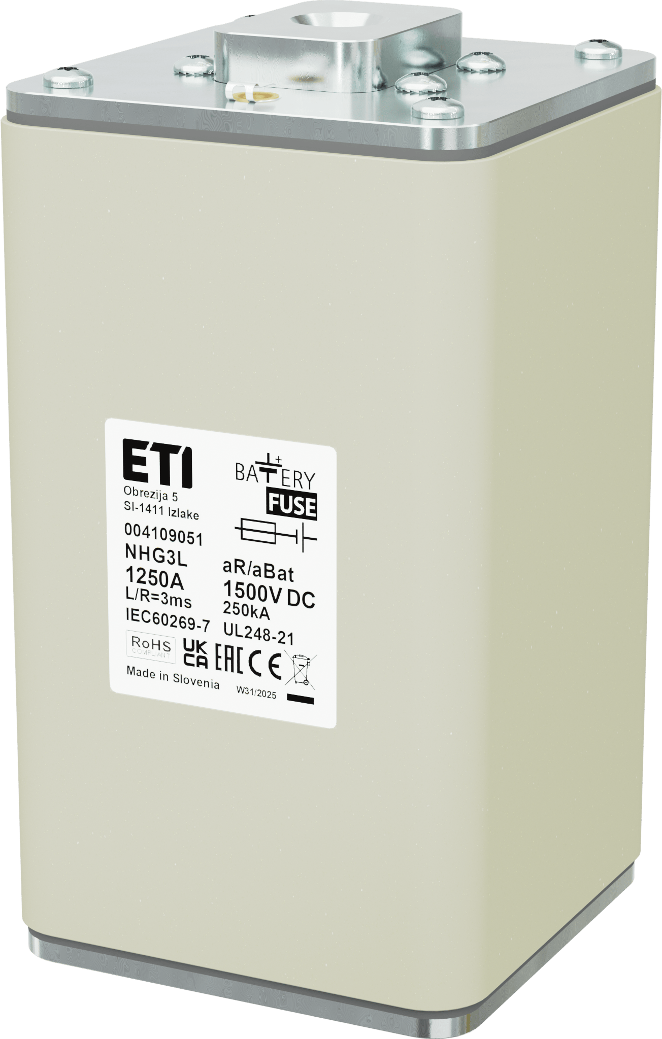 Talilni vložek NHG3L aR/aBat 1250A/1500V DCAL 004109051