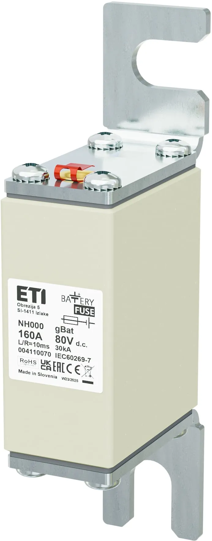 Talilni vložek NHS000L gBat 160A/80V DC 004110070