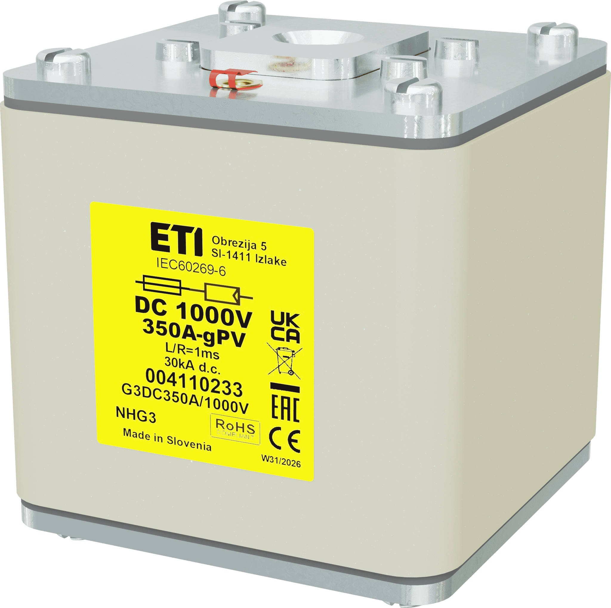 Talilni vložek NHG3 gPV 350A/1000V DC 004110233