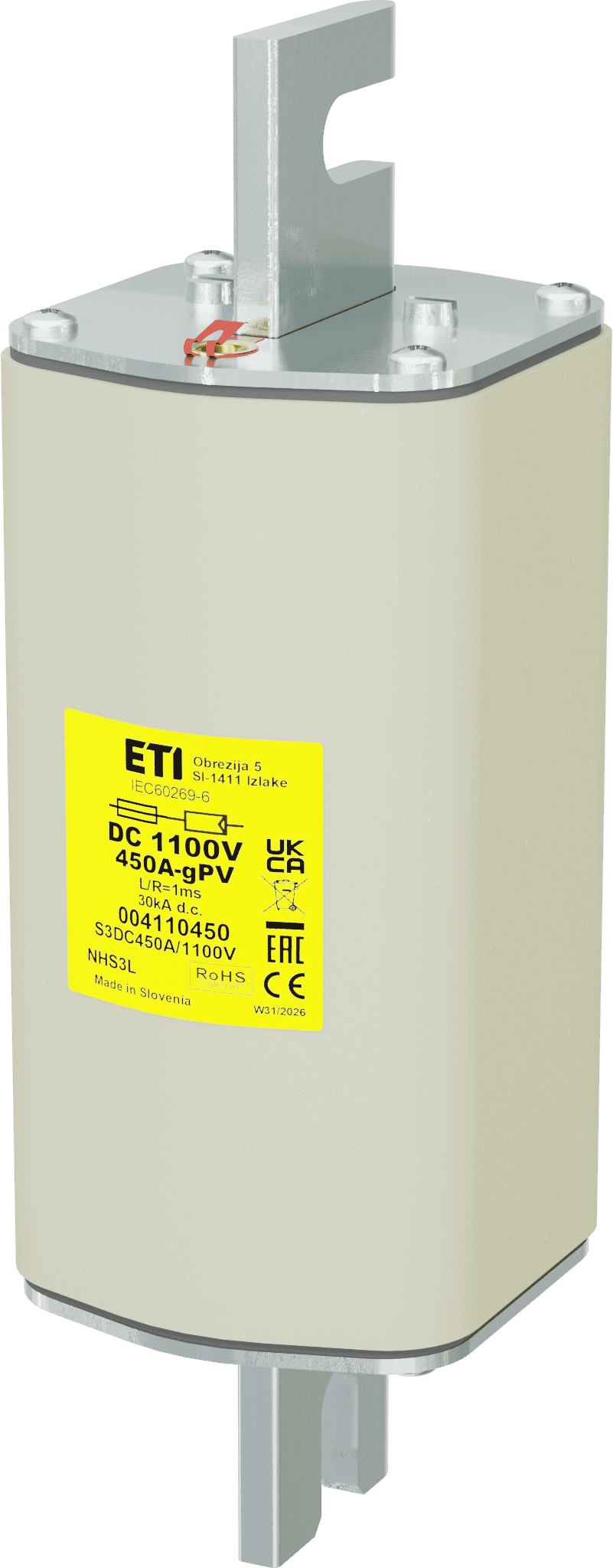 Talilni vložek NHS3L gPV 450A/1100V DC 004110450