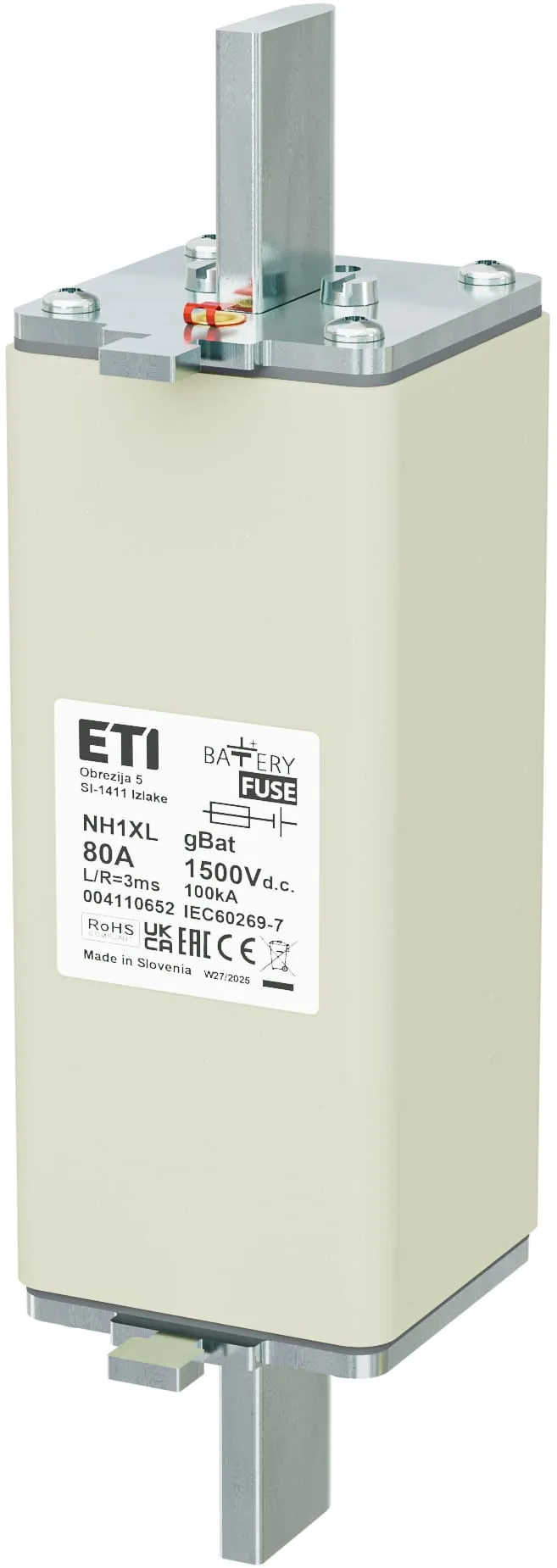 Talilni vložek NH1XL gBat 80A/1500V DC 004110652