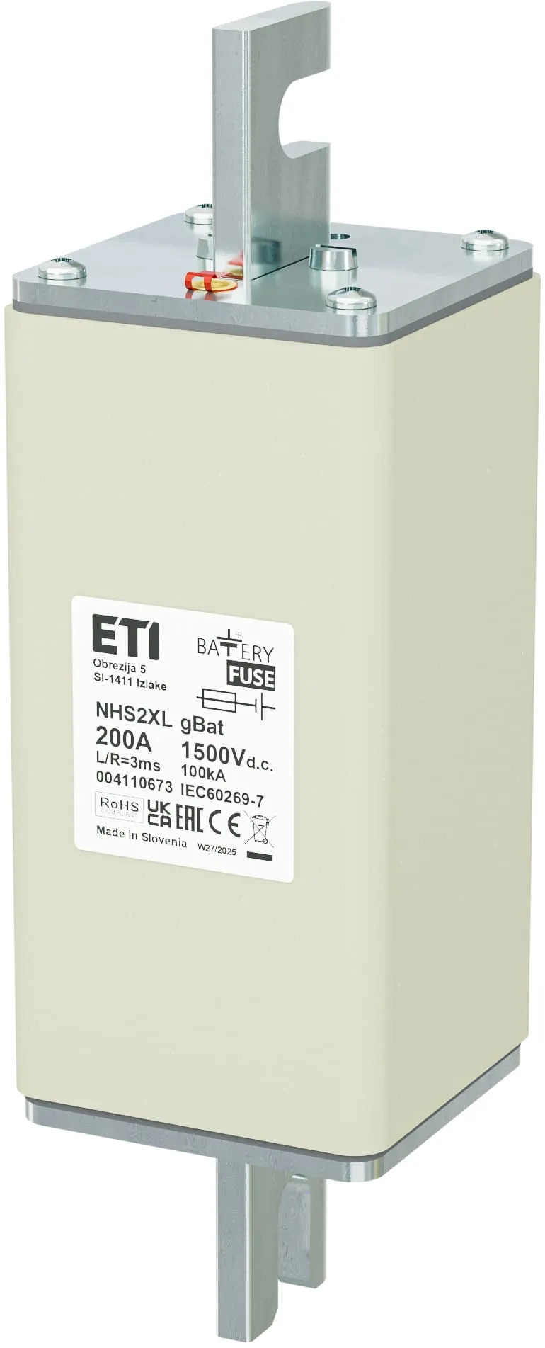 Talilni vložek NHS2XL gBat 200A/1500V DC 004110673