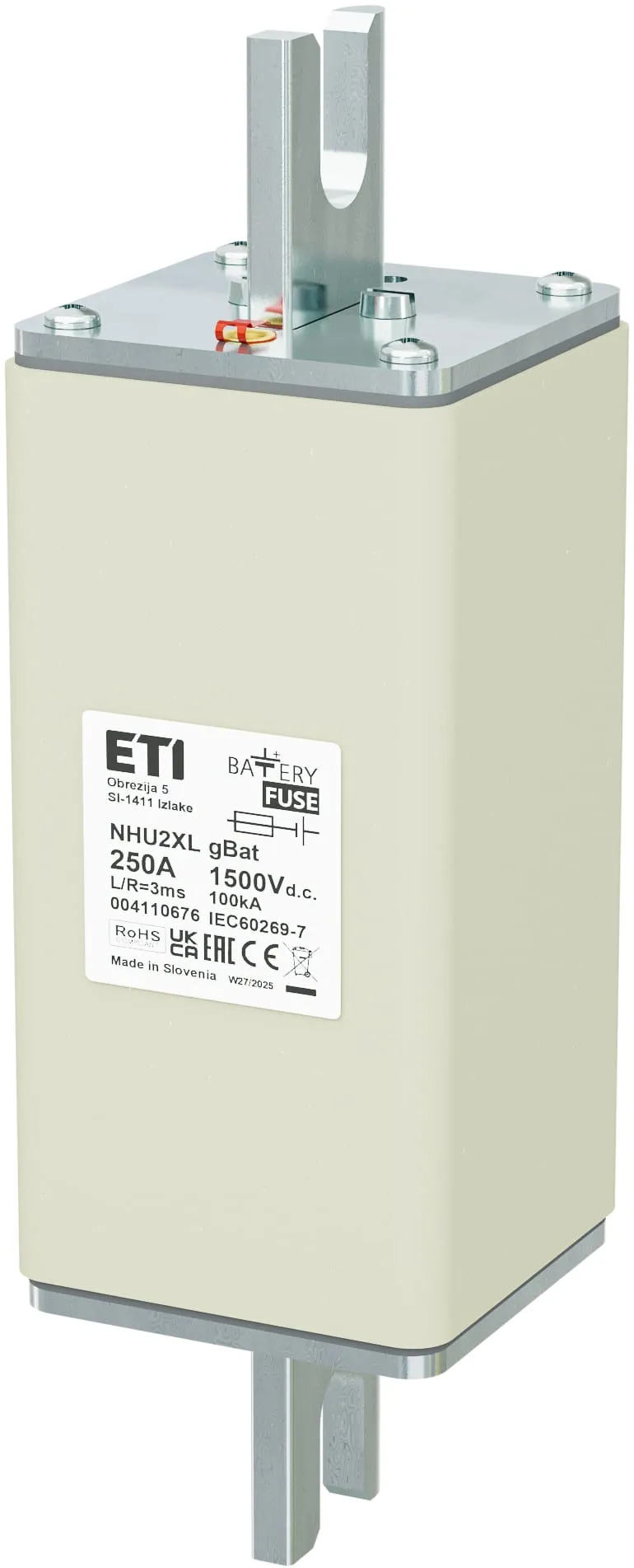 Talilni vložek NHU2XL gBat 250A/1500V DC 004110676
