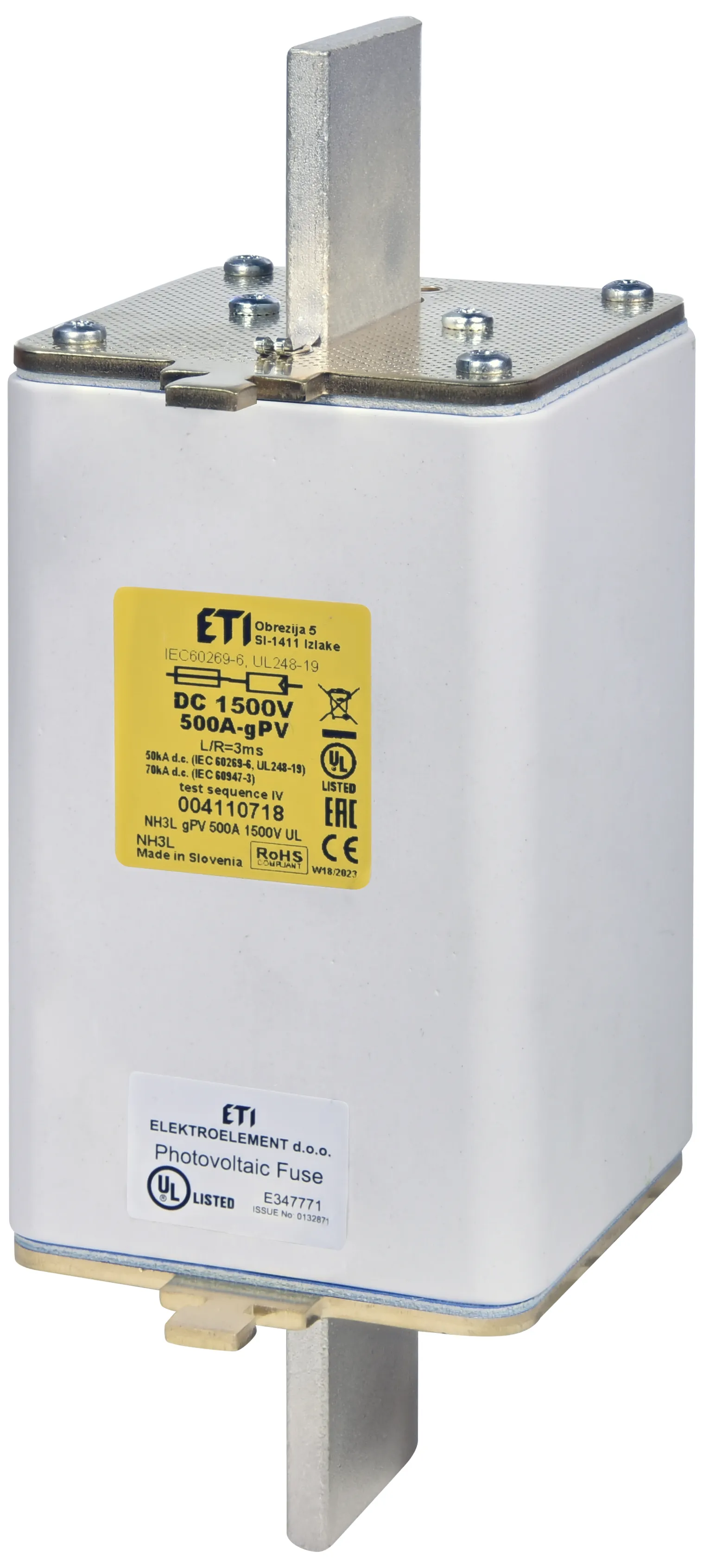 Talilni vložek NH3L gPV 400A/1500V DC 70kA 004110716