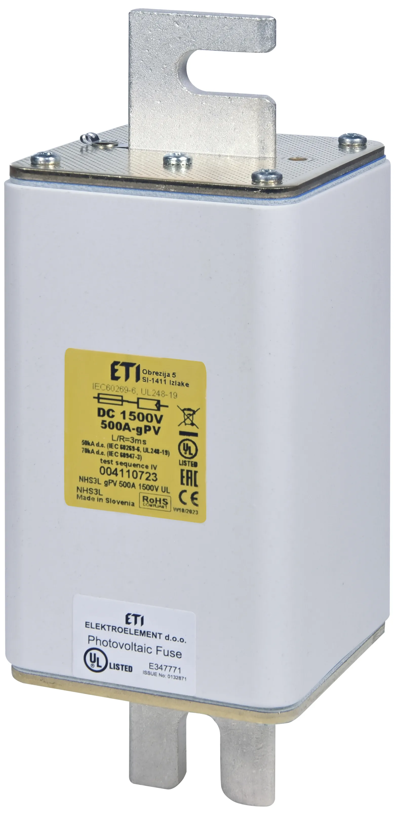 Talilni vložek NHS3L gPV 400A/1500V DC 70kA 004110721