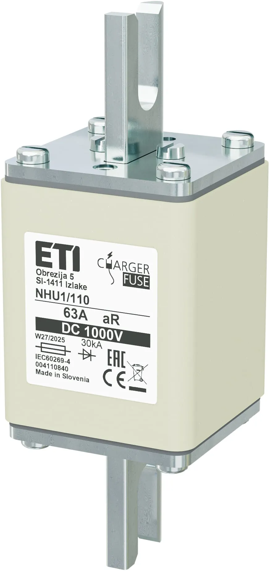 Talilni vložek NHU1/110 aR 63A/1000V DC 004110840