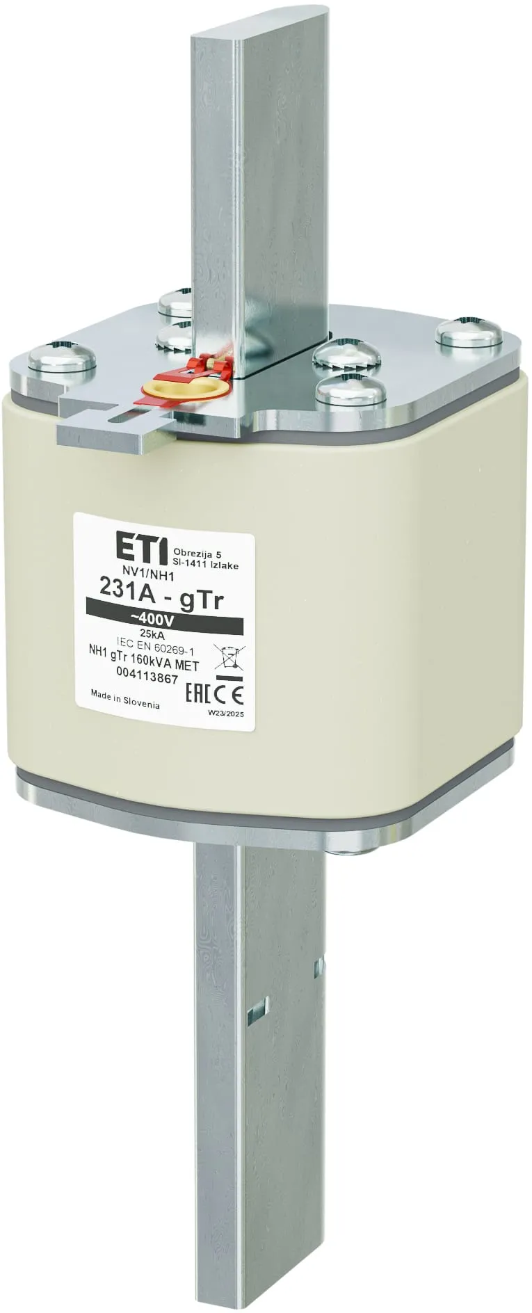 Talilni vložek NH1 gTr 231A/400V/160kVA MET 004113867