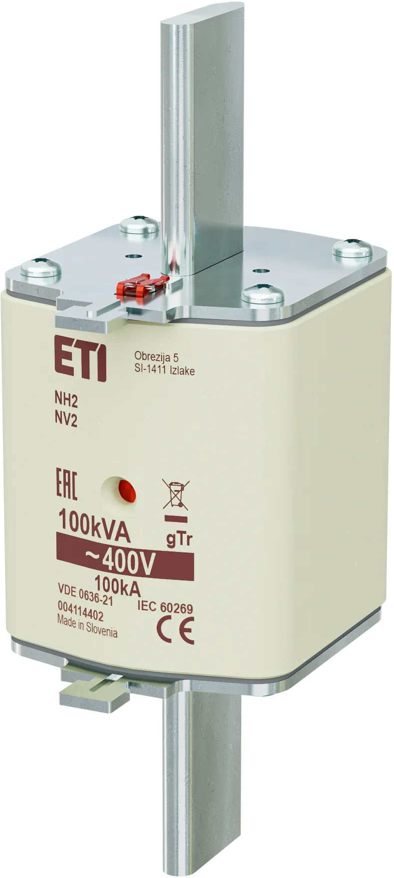 Talilni vložek NH2 gTr 144A/400V/100kVA 004114402