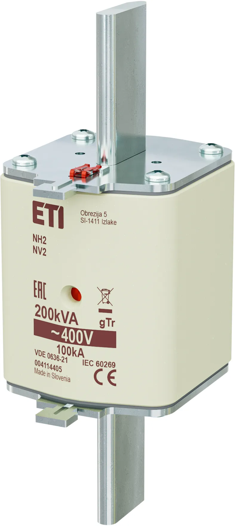 Talilni vložek NH2 gTr 289A/400V/200kVA 004114405