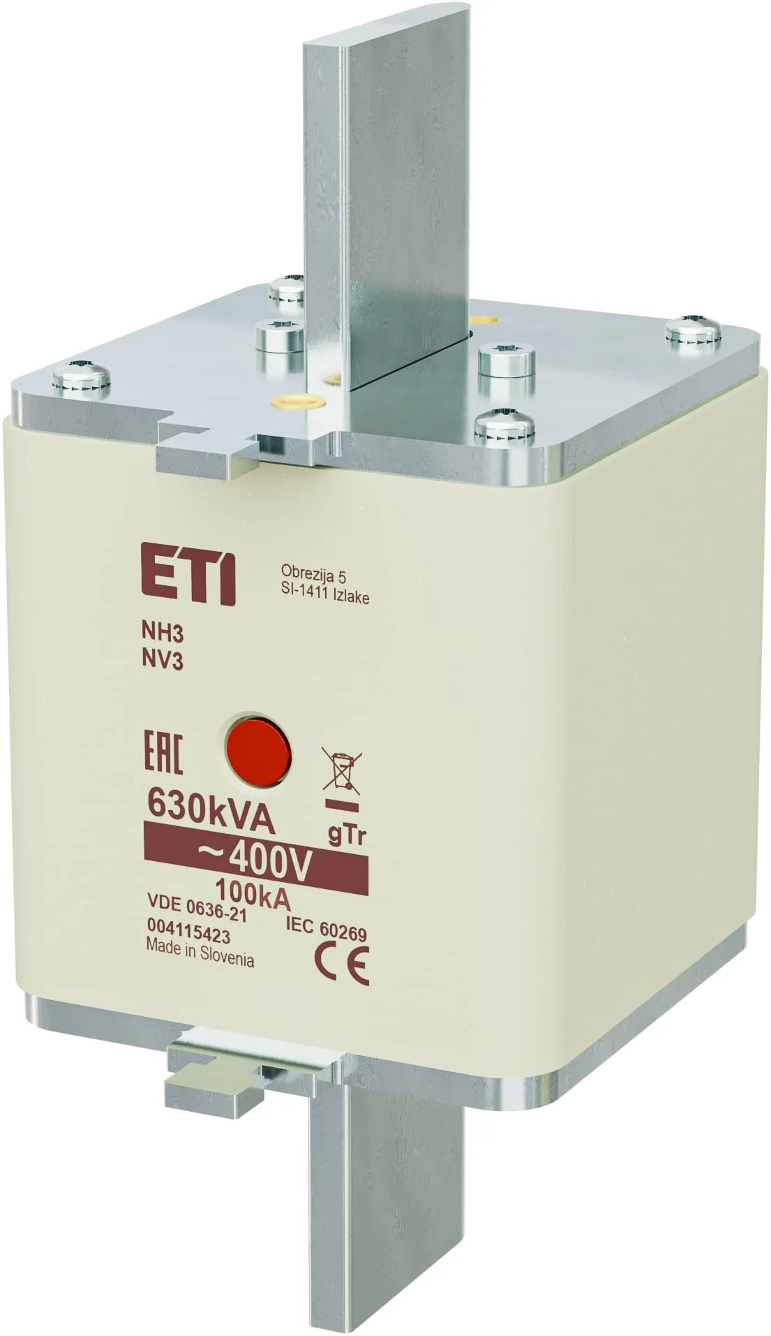 Talilni vložek NH3/MI gTr 909A/400V/630kVA 004115423