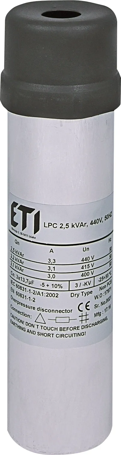 Kondenzator LPC 2,5 kVAr, 440V, 50Hz 004656710
