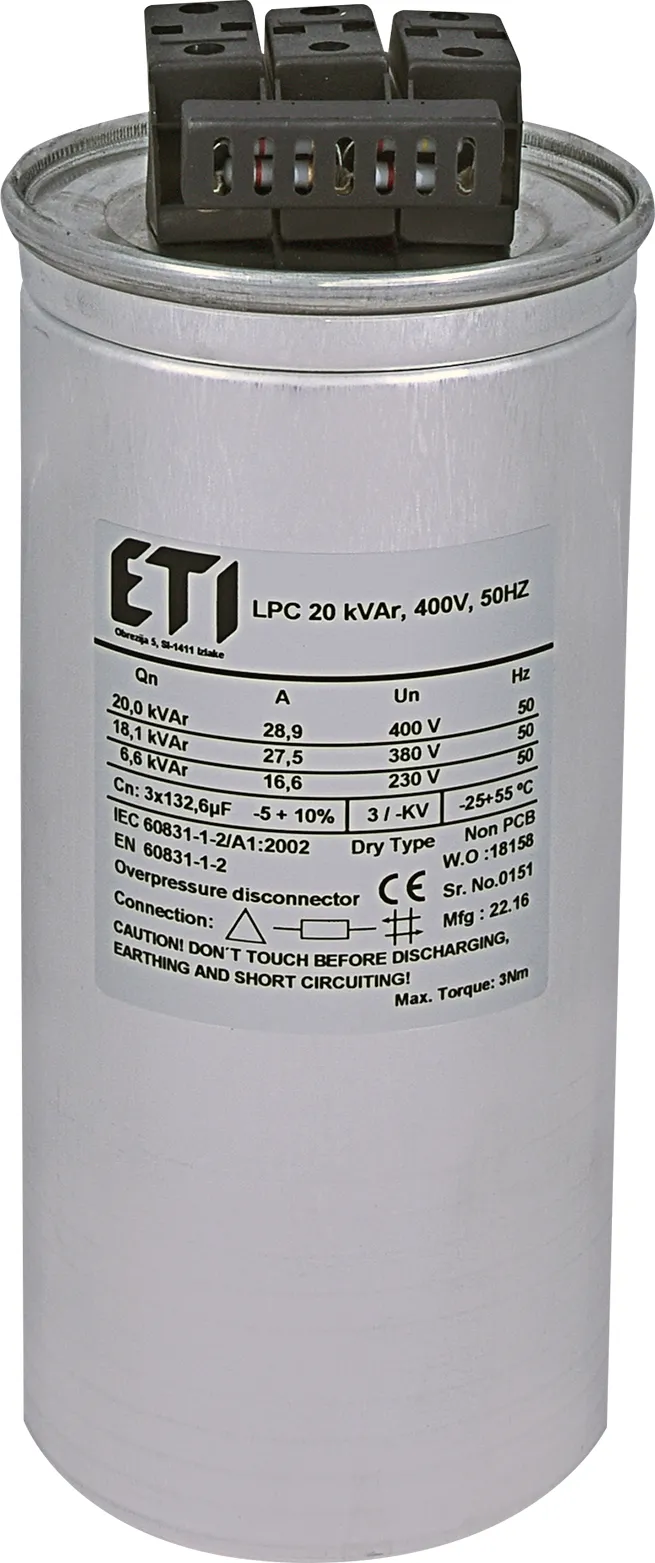 Kondenzator LPC 20 kVAr, 400V, 50Hz 004656753