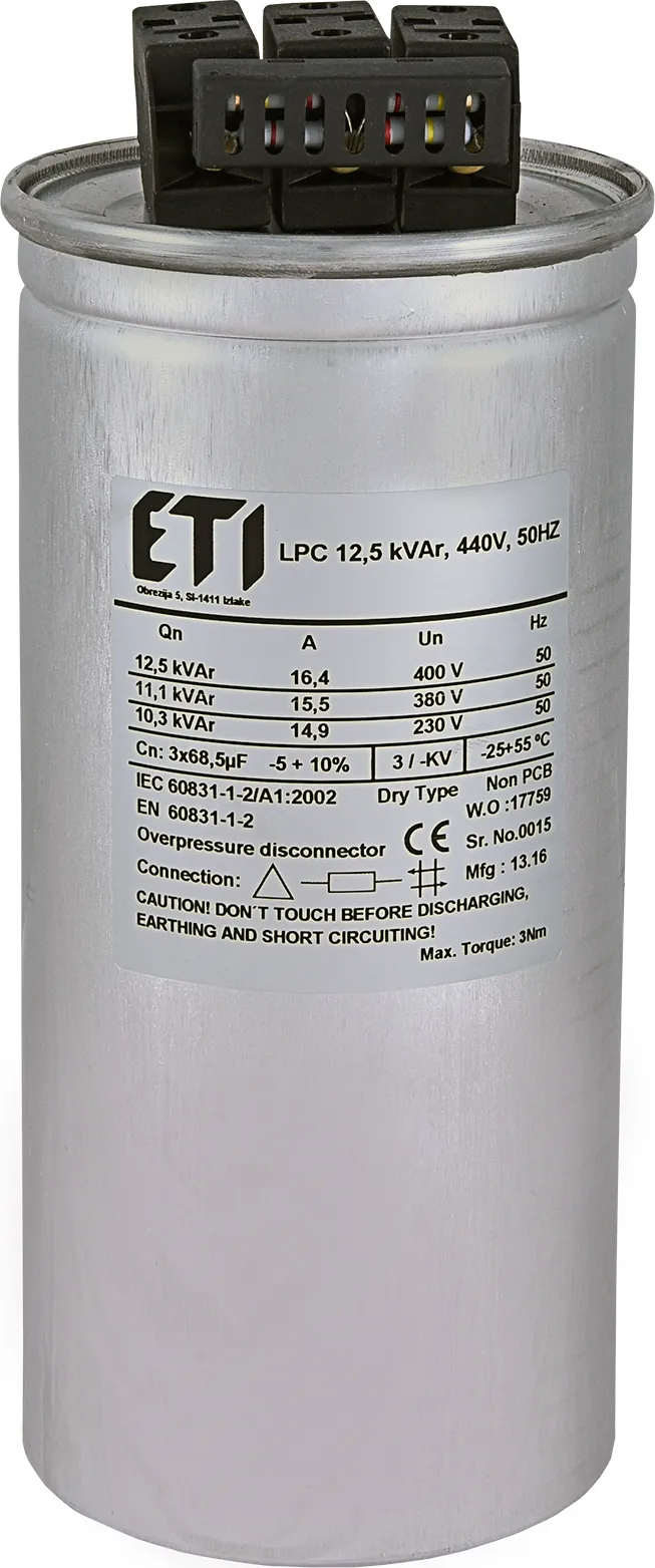 Kondenzator LPC 12,5 kVAr, 440V, 50Hz 004656761