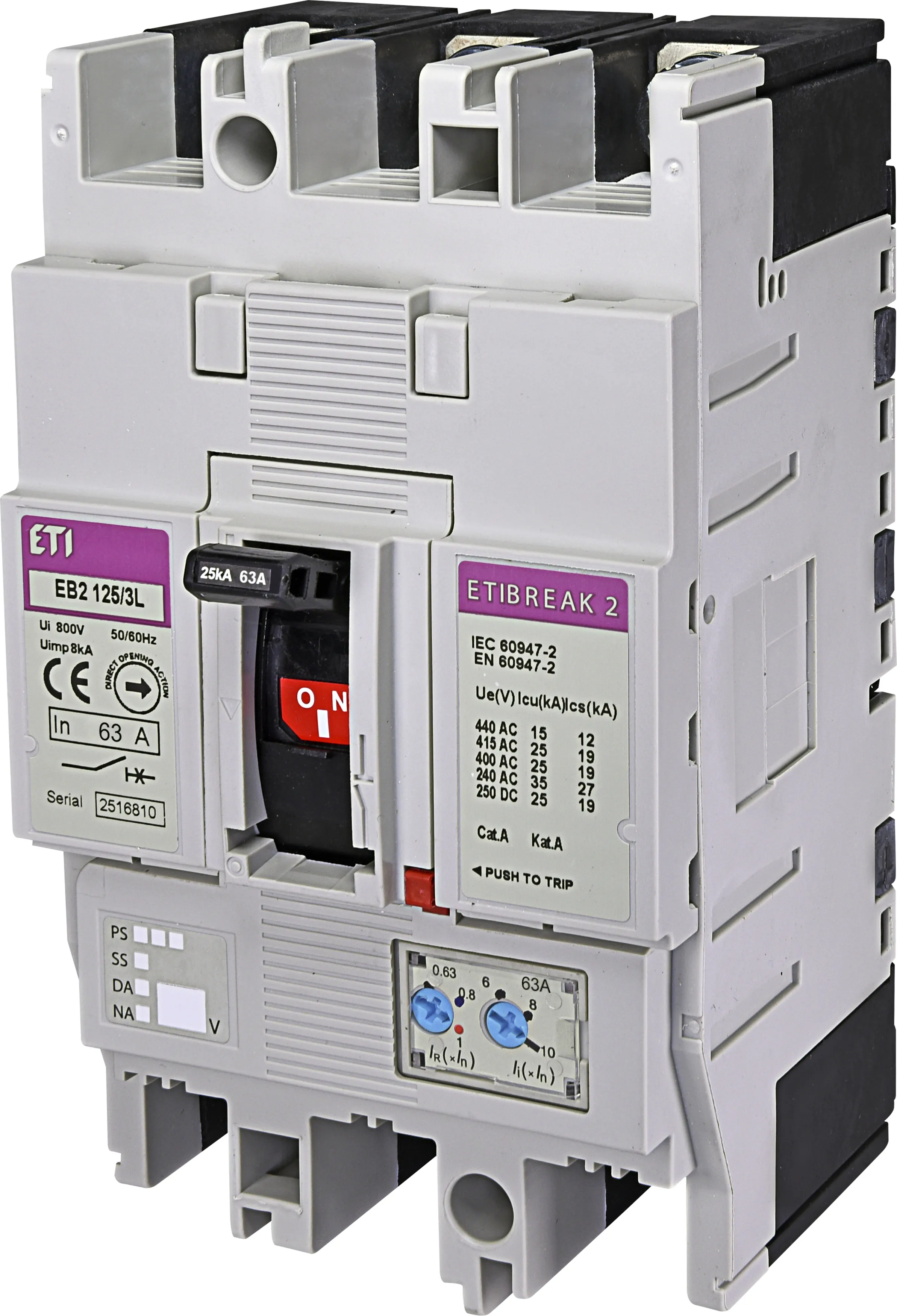 Kompaktni odklopnik EB2 125/3L 63A 3p 004671024