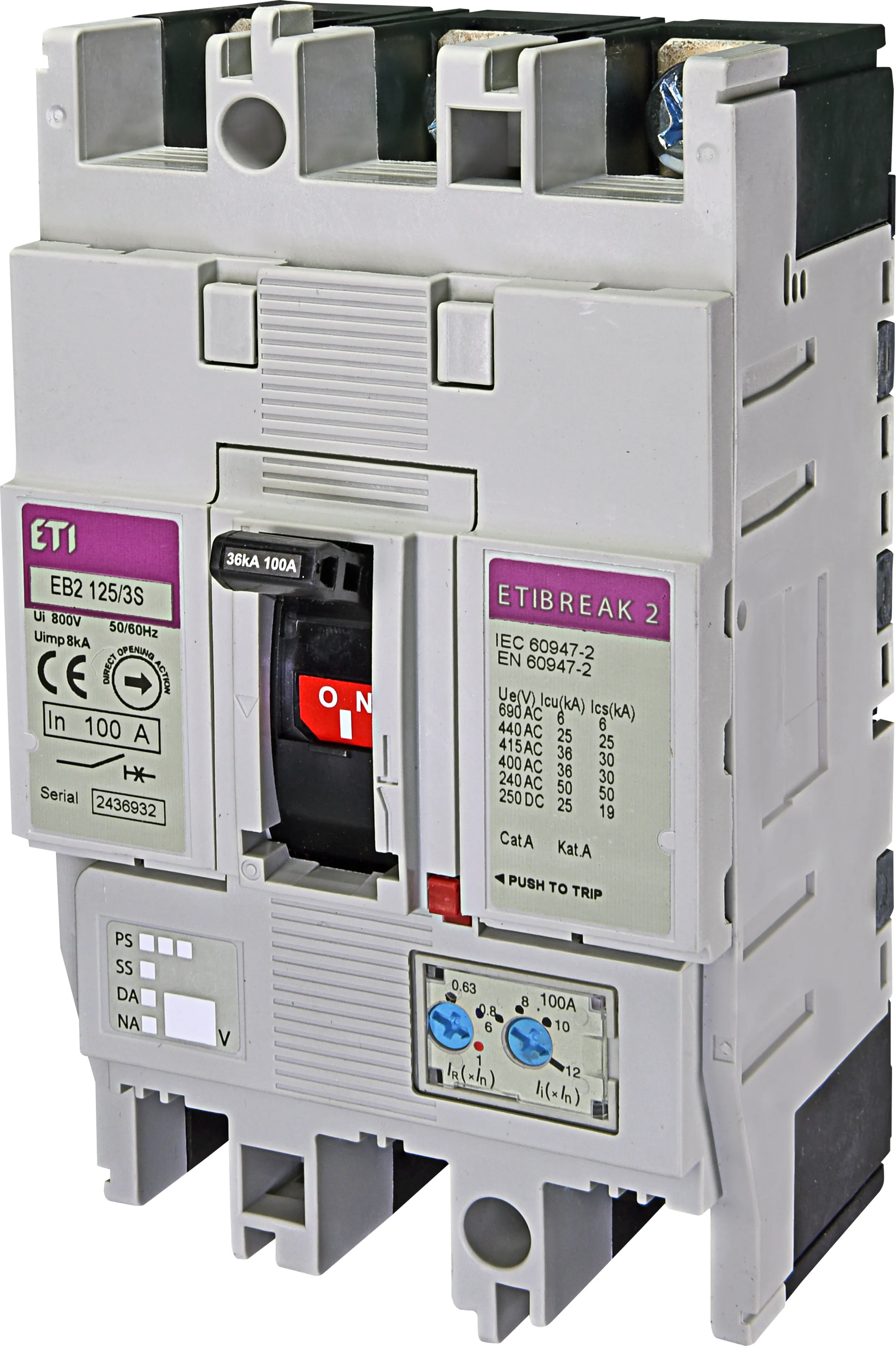 Kompaktni odklopnik EB2 125/3S 100A 3p 004671045