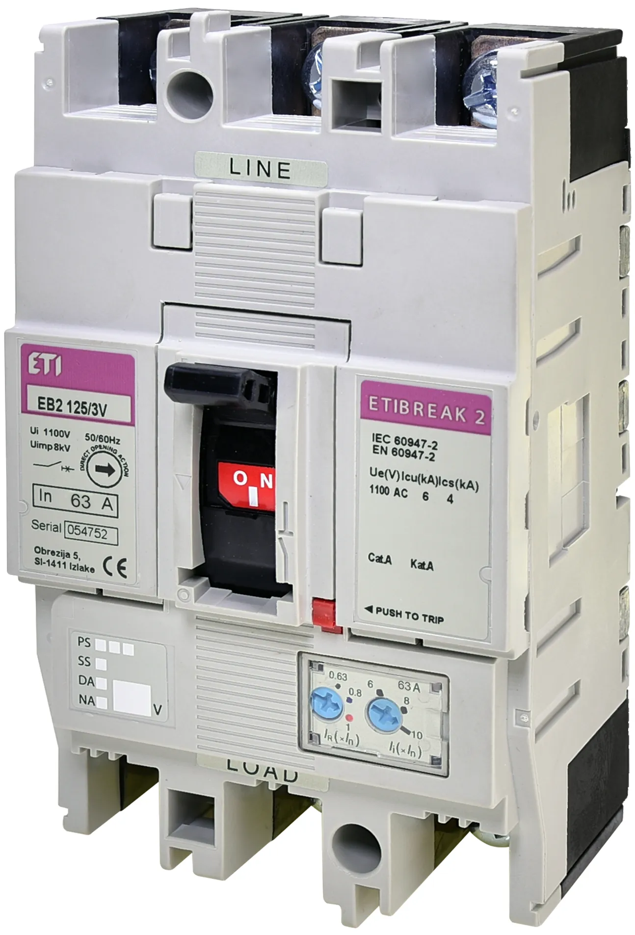 Kompaktni odklopnik EB2 125/3V 63A 3p 1100V 004671374