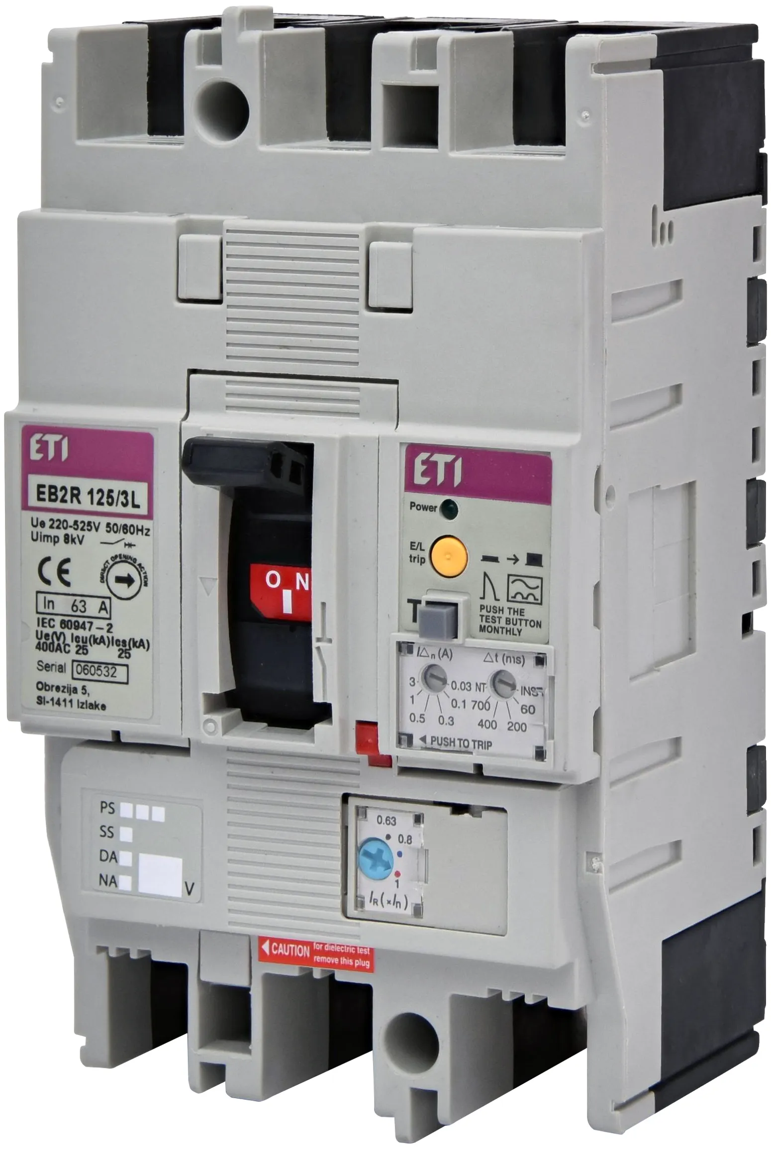 Kompaktni odklopnik EB2R 125/3L 63A 3P 004671504