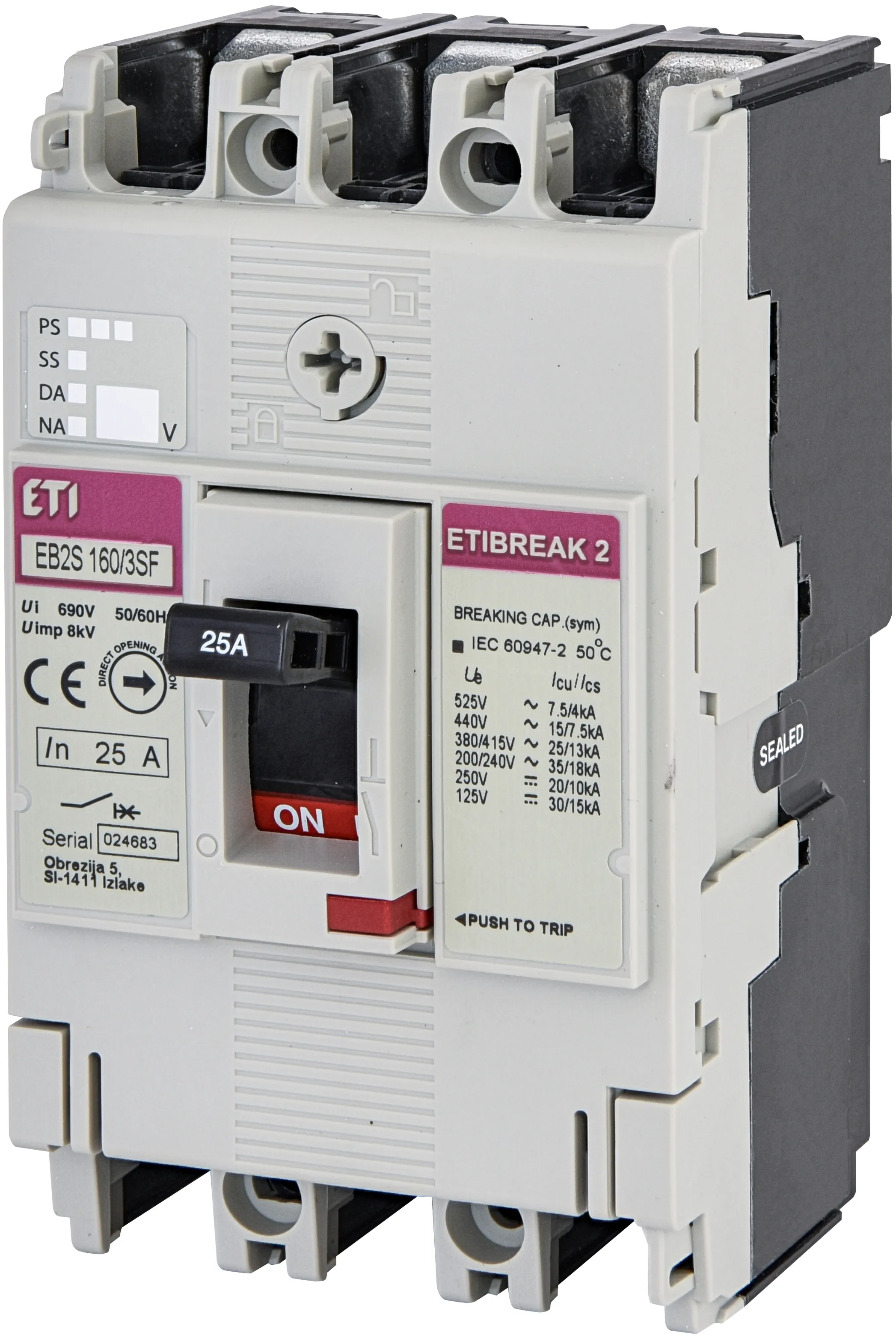 Kompaktni odklopnik EB2S 160/3SF 25A 3p 004671829