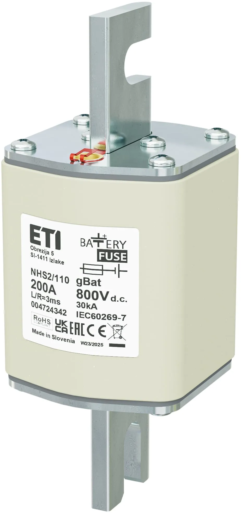 Talilni vložek NHS2/110 gBat 200A/800V DC 004724342